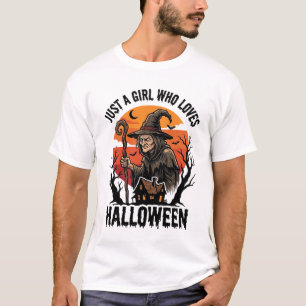 Camiseta de Bruja de Halloween Grabado Vintage Dis