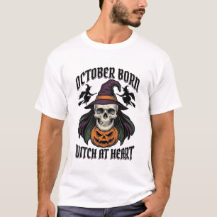 Camiseta de Bruja de Octubre Cumpleaños de Hallowe