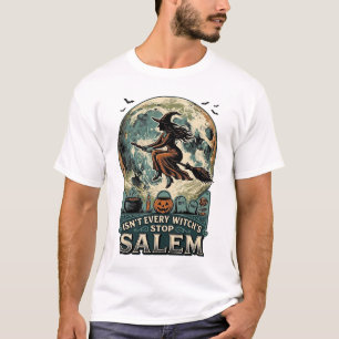 Camiseta de Bruja de Salem Grabado Vintage Humor E