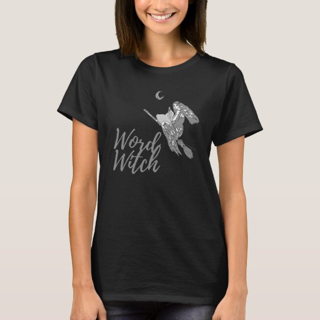 Camiseta de bruja de Word - Diseño 2 (Negro) (Anverso)
