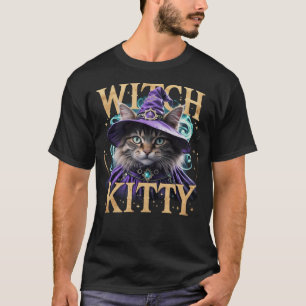 Camiseta De Brujas Kitty: Tee De Gato De Halloween