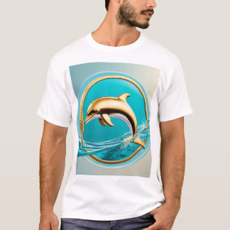Camiseta de buceo de delfín dorado