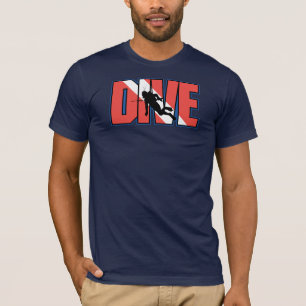 Camiseta de buceo de franja roja y blanca