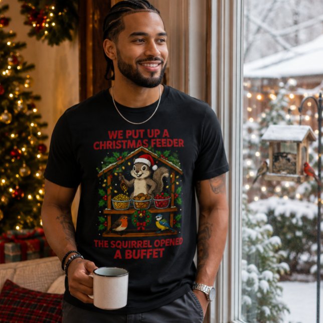 Camiseta de buffet de ardilla de comedero de pájar (Christmas Squirrel Buffet T-Shirt 🎄🐿️)