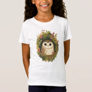 Camiseta de búho adorable en acuarela