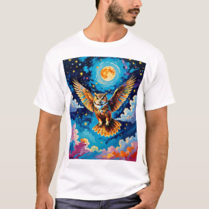 Camiseta de búho celestial arte del cielo