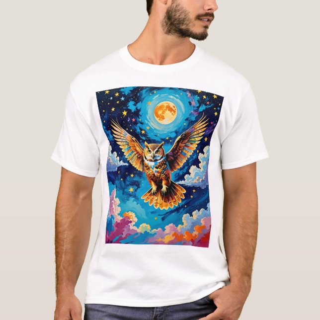 Camiseta de búho celestial arte del cielo (Anverso)