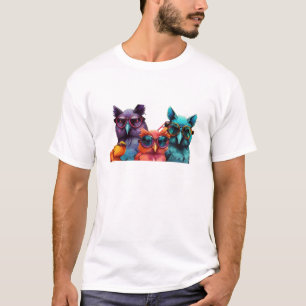 Camiseta de búho colorida