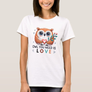 Camiseta de búho con mensaje de amor desgarrador