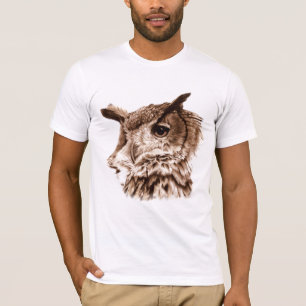 Camiseta de búho de águila pintada en Mono