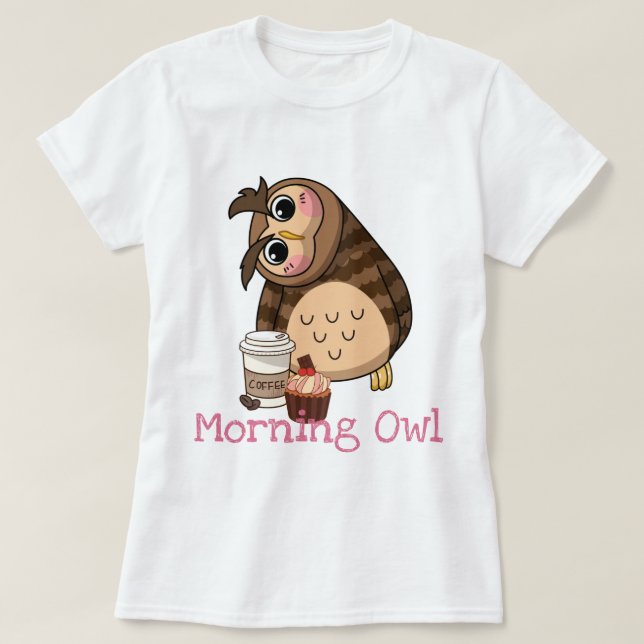 Camiseta de búho de la mañana (Diseño del anverso)
