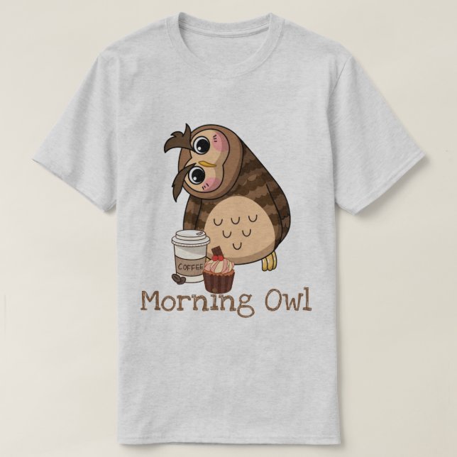 Camiseta de búho de la mañana (Diseño del anverso)