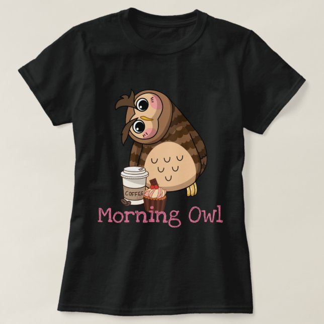 Camiseta de búho de la mañana (Diseño del anverso)