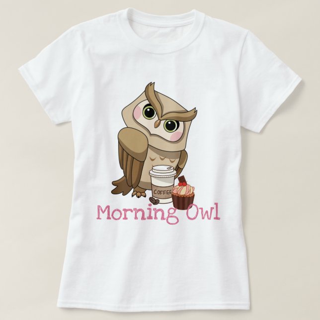 Camiseta de búho de la mañana (Diseño del anverso)