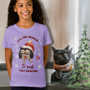 Camiseta de búho glotino de suéter feo