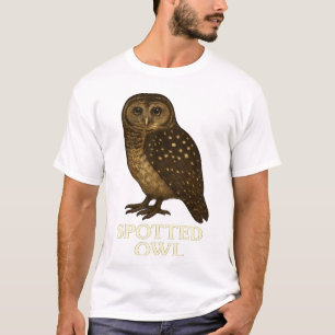 Camiseta de búho manchado: Tee de especies de aves