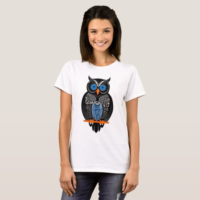 Camiseta de búho negro (Anverso completo)
