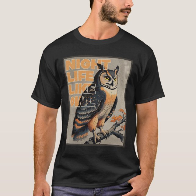 Camiseta de búho nocturno (Anverso)