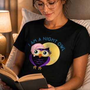 Camiseta de búho nocturno lindo