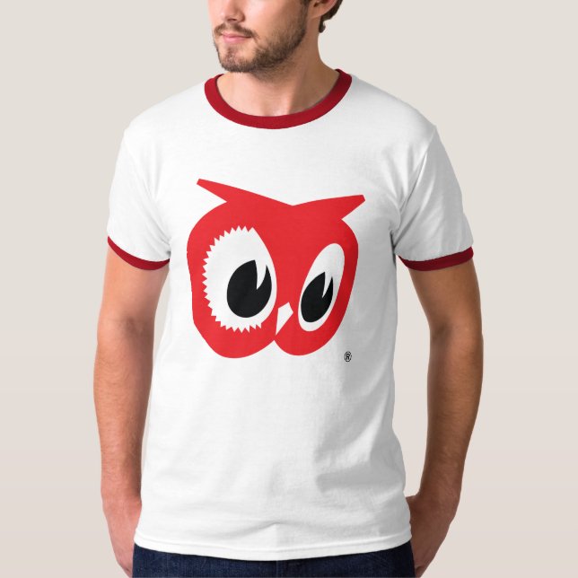 Camiseta de búho rojo - Estilo de jengibre vintage (Anverso)