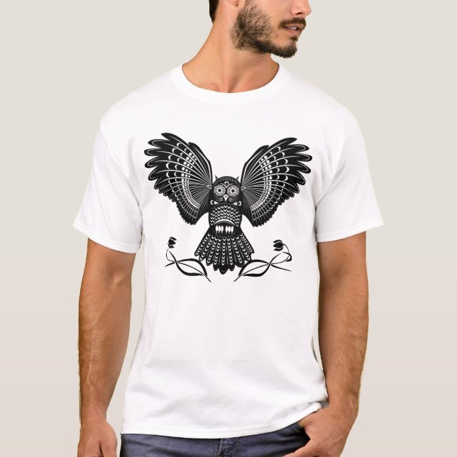 Camiseta de búho tribal (Anverso)