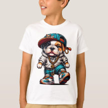 Camiseta de Bulldog de estilo callejero