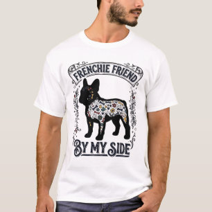 Camiseta de Bulldog Francés Arte Floral Vintage pa