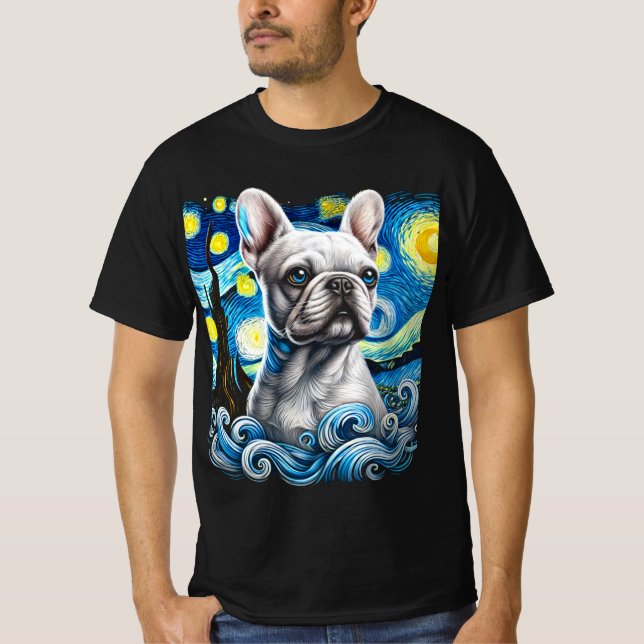 Camiseta de Bulldog francés estrellada - Perro art (Anverso)