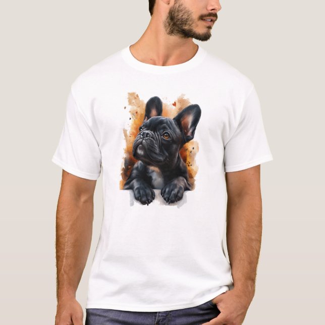 Camiseta de Bulldog francés negro (Anverso)