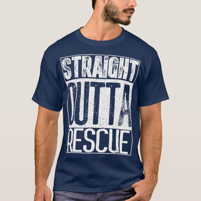 Camiseta de Bulldog Pit divertida de rescate de sa (Anverso)