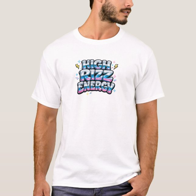 Camiseta de burbujas retro High RIZZ Energy Y2K (Anverso)