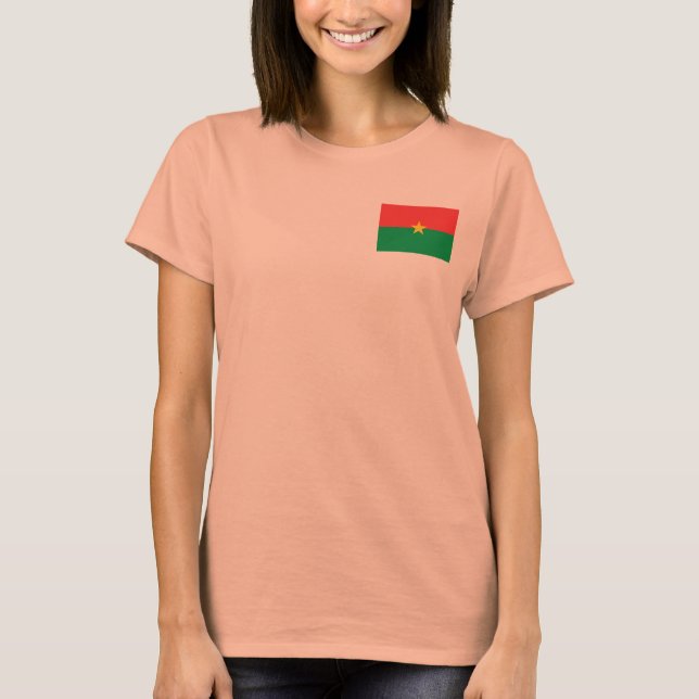 Camiseta de Burkina Faso Bandera + Mapa (Anverso)