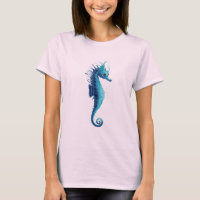 Camiseta de caballito de mar azul