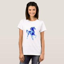 Camiseta de caballo azul