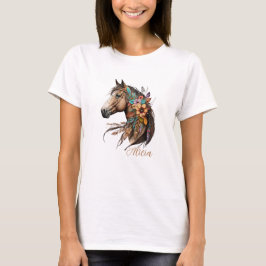 Camiseta de caballo bayo bonito con nombre