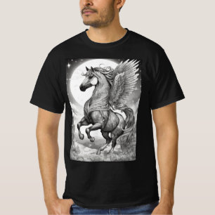 Camiseta de caballo blanco y negro