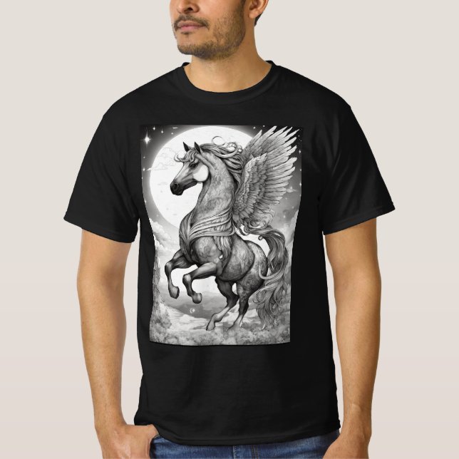 Camiseta de caballo blanco y negro (Anverso)