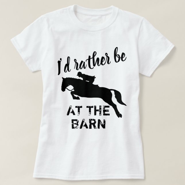 Camiseta de caballo divertida, preferiría estar en (Diseño del anverso)