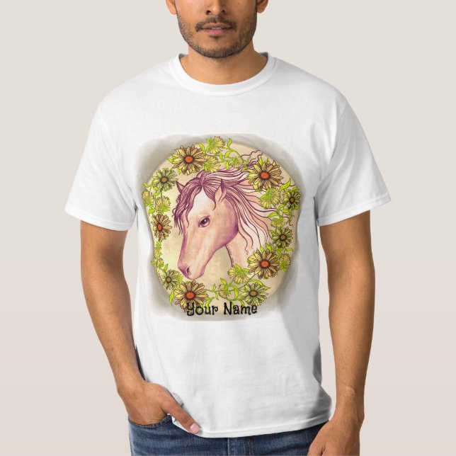 Camiseta de caballo margarita amarilla (Anverso)