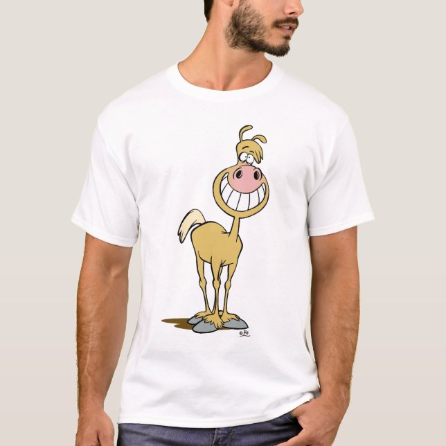 Camiseta de caballo personalizado sonriente (Anverso)