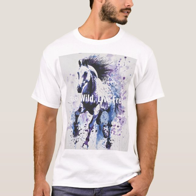 Camiseta de caballo salvaje colorida (Anverso)
