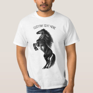 Camiseta de caballo vertical con texto Personaliza
