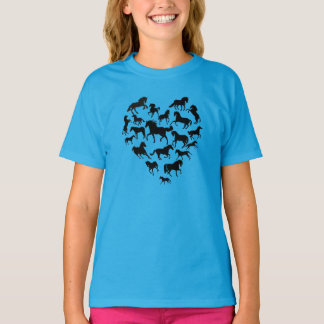 Camiseta de caballo y corazón