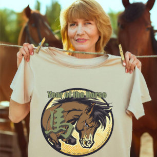 Camiseta de "caballo" zodiaco china