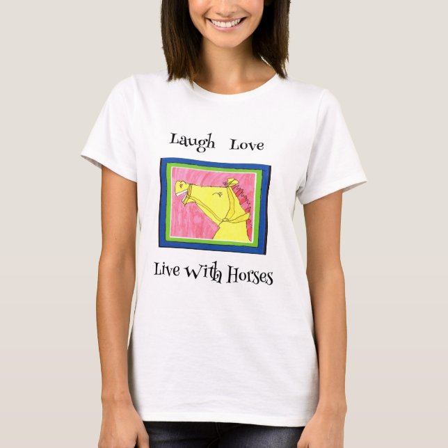 Camiseta de caballos de amor con un diseño lindo. (Anverso)
