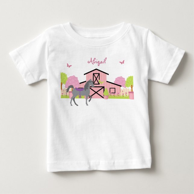 Camiseta de caballos de Bonito y Jardín personaliz (Anverso)