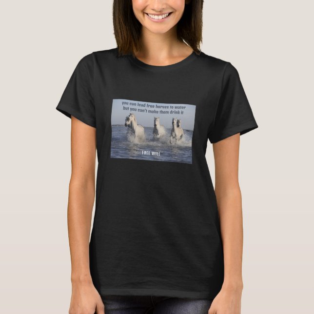 Camiseta de caballos libres (oscuros) (Anverso)