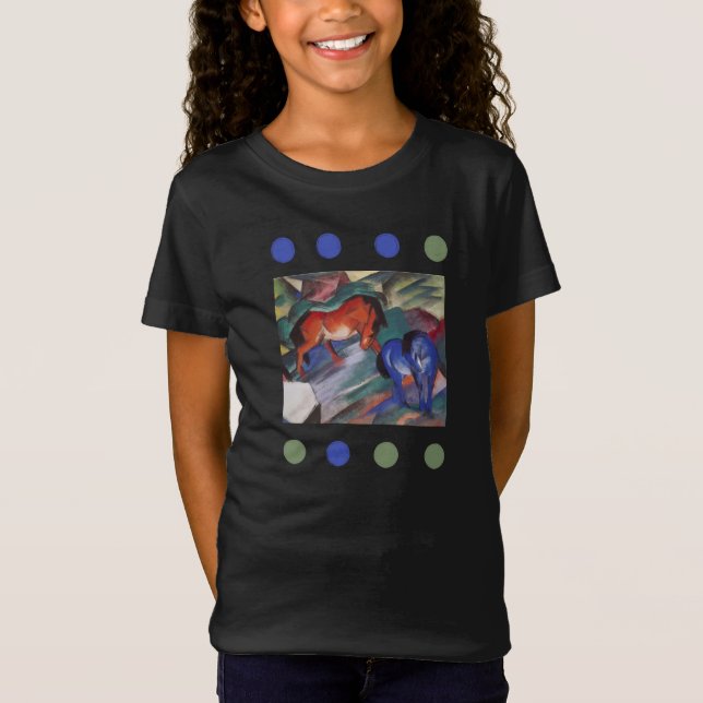 Camiseta de caballos Rojo y Azul (Anverso)