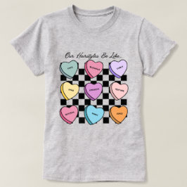 Camiseta de cabello negro del día de San Valentín
