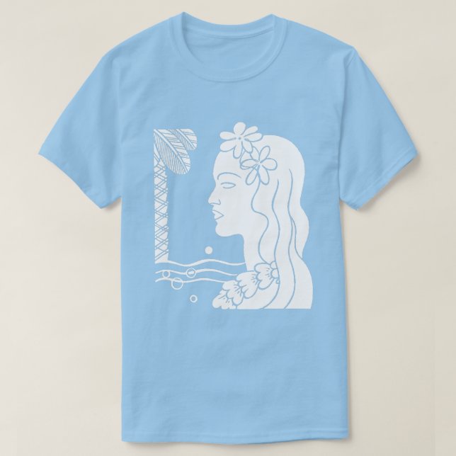 Camiseta de cabeza de Chica Hula blanca (Diseño del anverso)